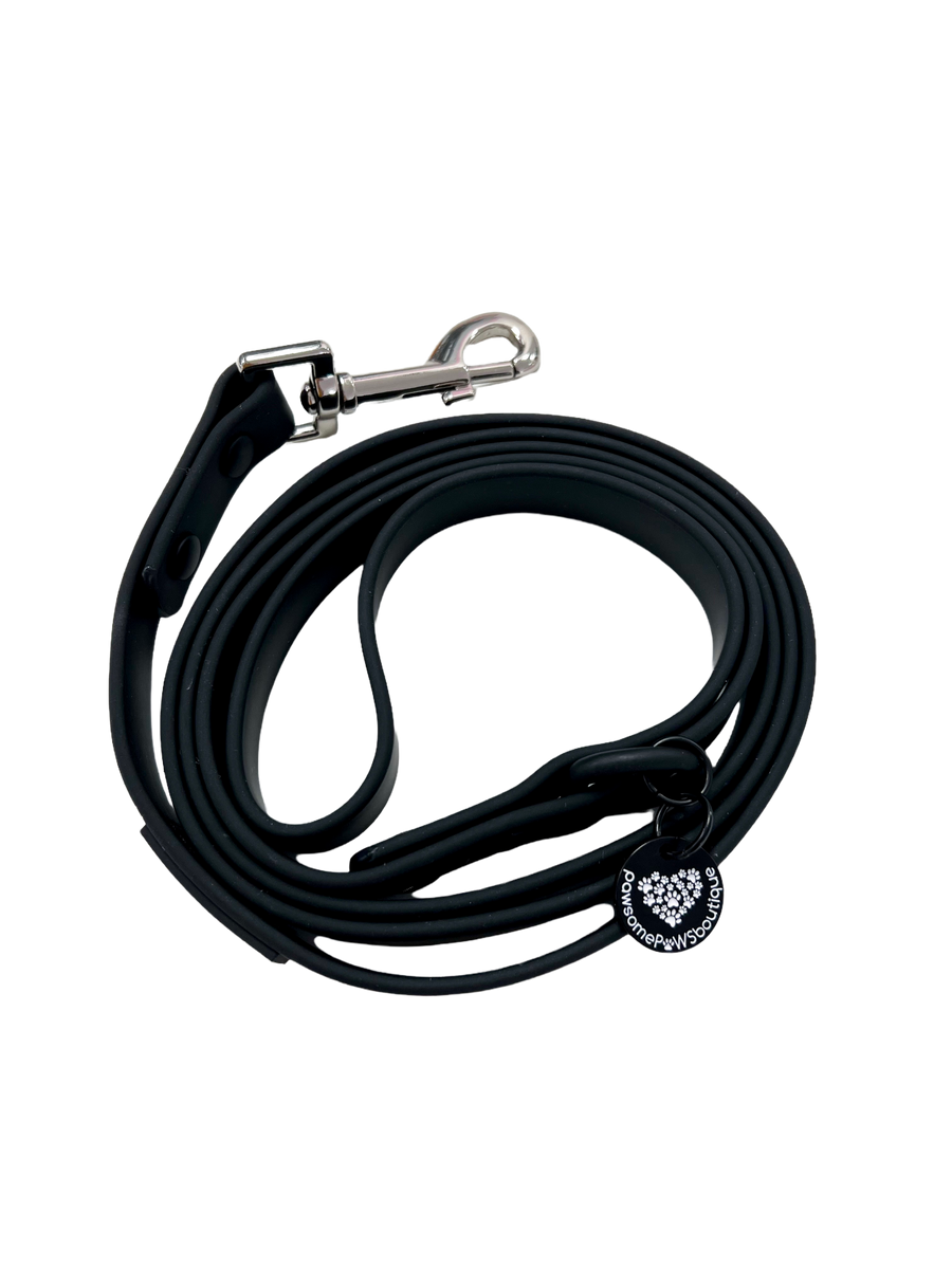 Waterproof Lead - Black - Silver Hardware