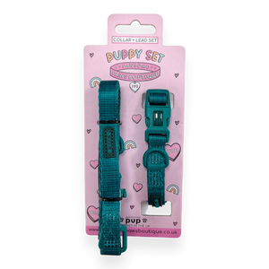 Pawsome Pup Collar and Lead Set - Emerald