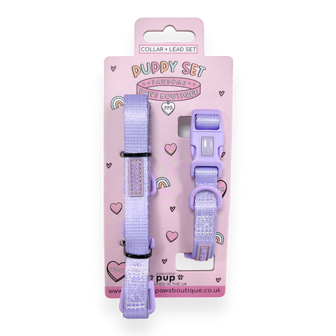 Pawsome Pup Collar and Lead Set - Lilac
