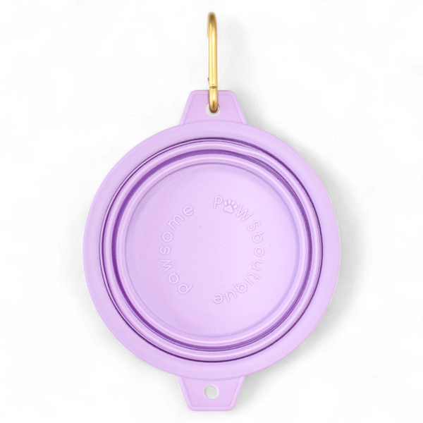 Collapsible Dog Bowl - Lilac (Gold Clip)