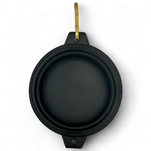 Collapsible Dog Bowl - Black (Gold Clip)