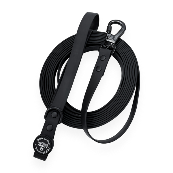 5m Waterproof Long Line Lead - Walkies Ready® Black