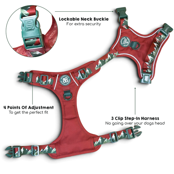 Tough Trails™ Harness - Walkies Ready® Snowy Mountains
