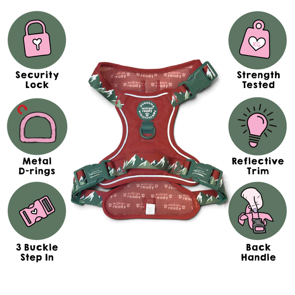 Tough Trails™ Harness - Walkies Ready® Snowy Mountains