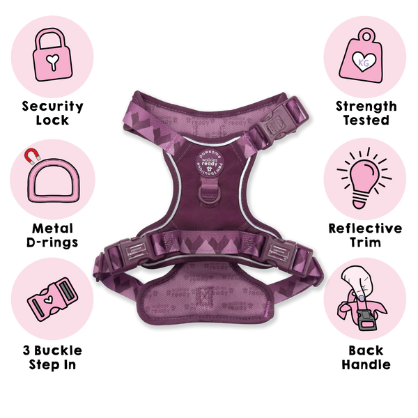 Tough Trails™ Harness - Walkies Ready® Plum