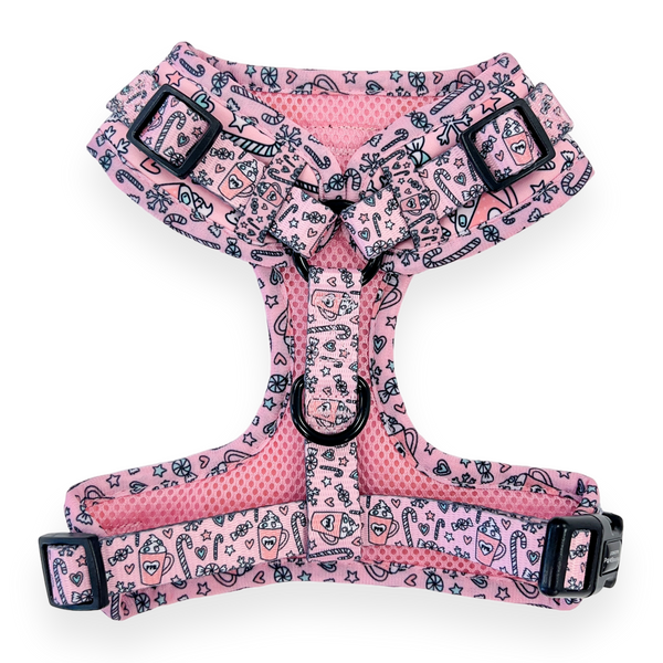 D-Ring Adjustable Harness - Candy Cane - Pink