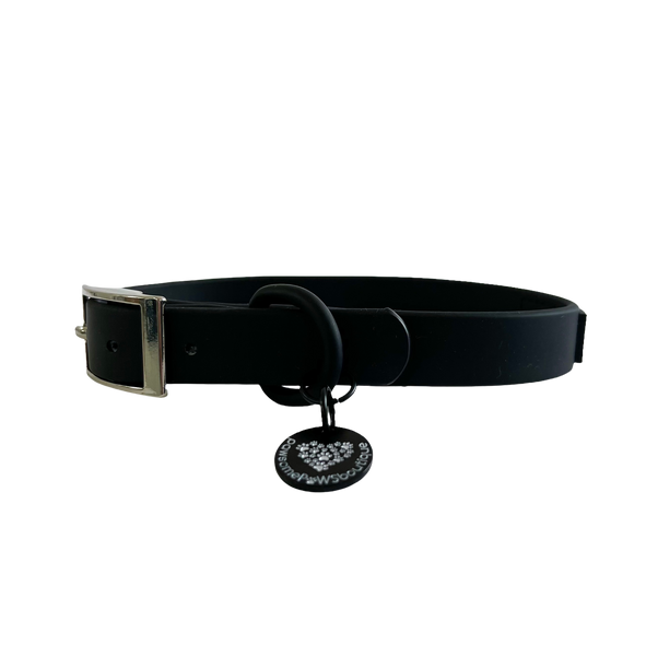 Waterproof Collar – Black - Black D-Ring