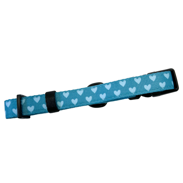 Happy Trails Collar - Teal Hearts