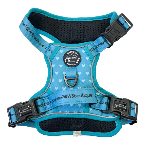 Happy Trails Tough Trails Harness - Teal Hearts