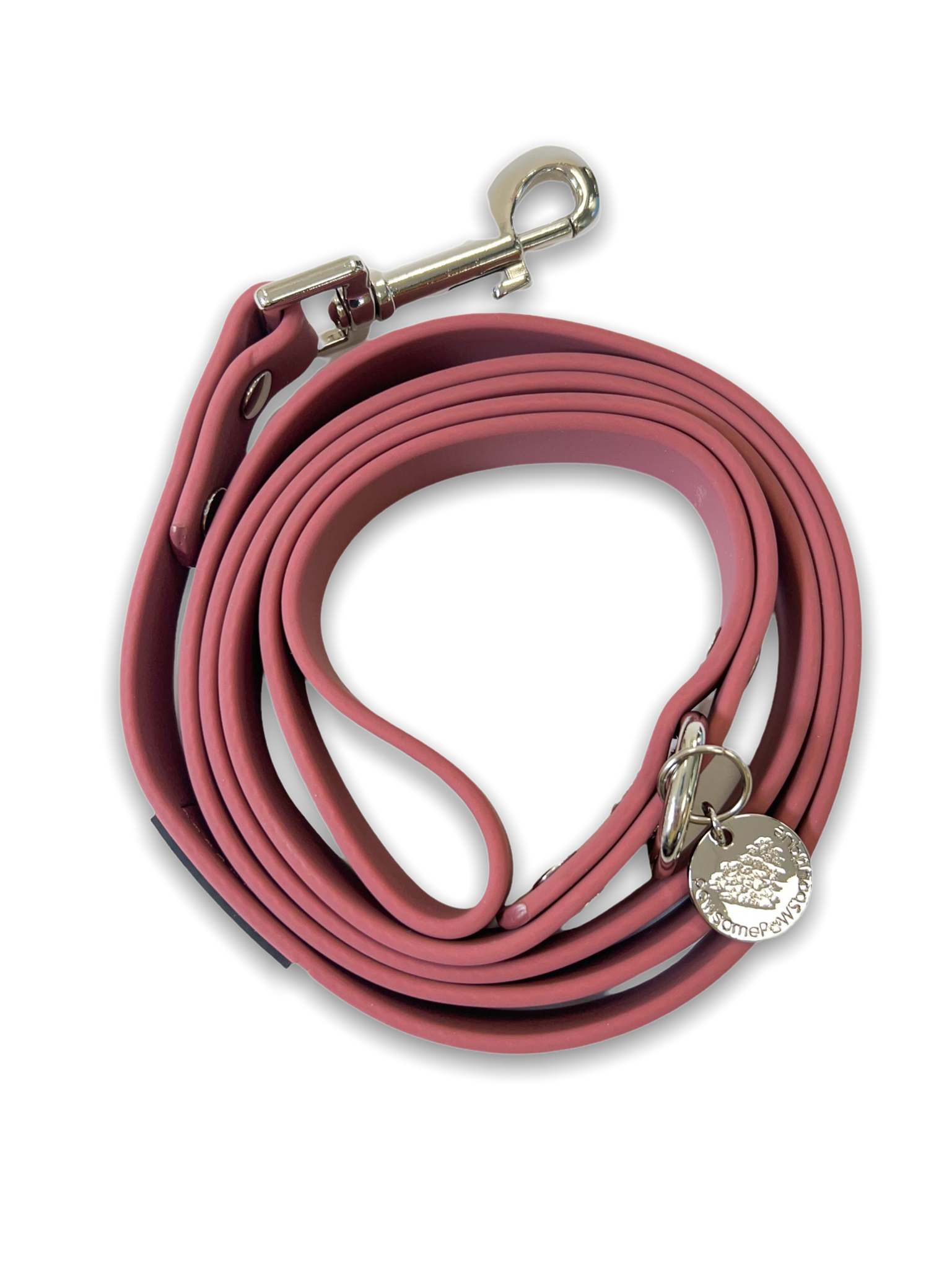 Waterproof Lead – Wine Red - Silver Hardware