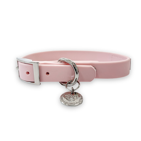 Waterproof Collar – Pink - Silver Hardware