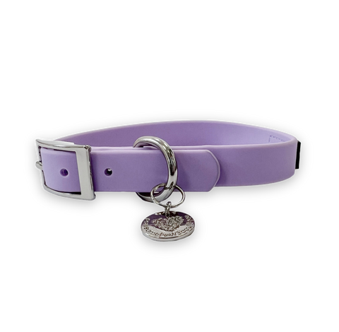 Waterproof Collar – Lilac - Silver Hardware