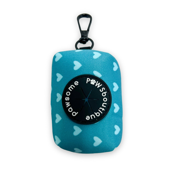 Retail Happy Trails Poo Bag Holder - Teal Hearts