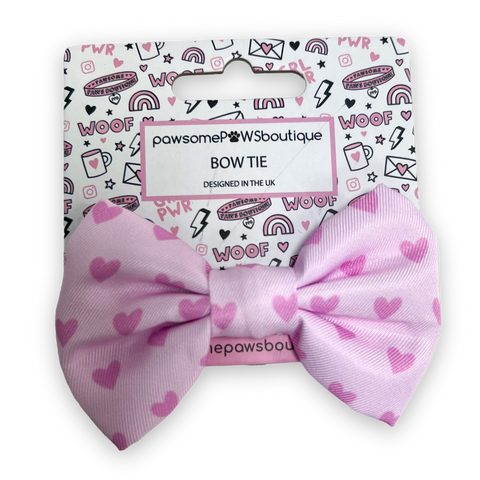Retail Happy Trails Bow Tie - Pink Hearts