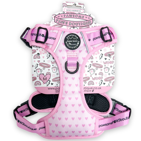 Retail Happy Trails Tough Trails Harness - Pink Hearts