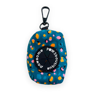 Poo Bag Holder - Teal Leopard